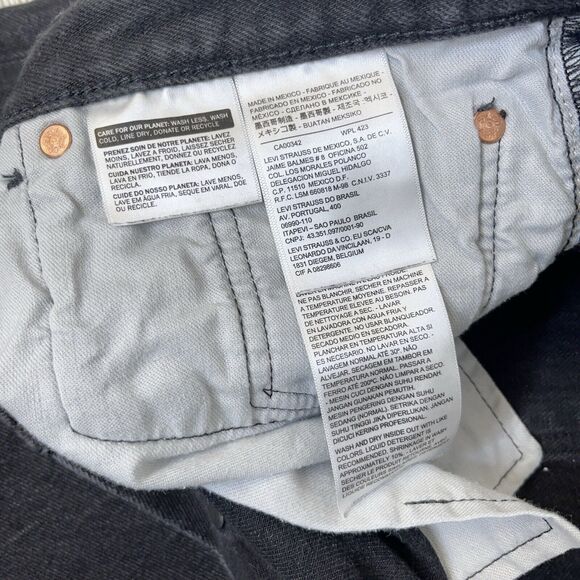 Levi's 501XX Button Fly Straight Leg Denim Jeans Men's Size 44x32 Black Red Tab - Picture 8 of 10